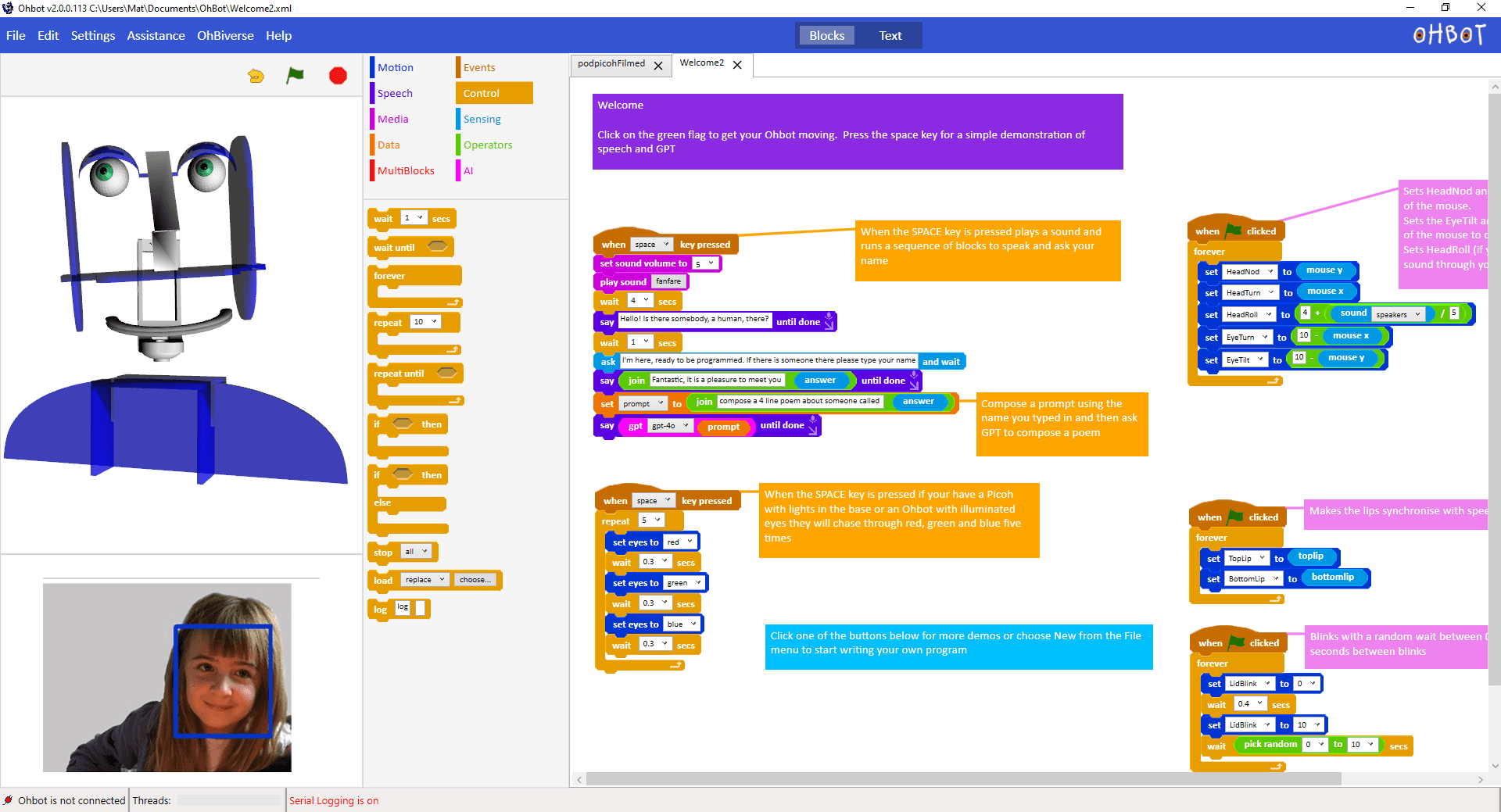 Ohbot App