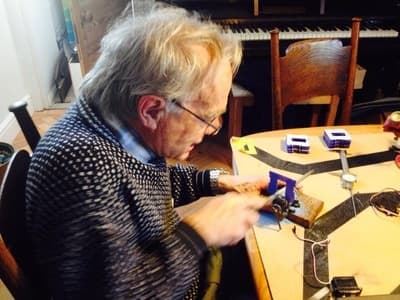 Crowdfunder Ohbots. Dan's dad spent hours filing neck pieces
